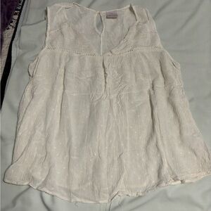 Luna White Sleeveless Top